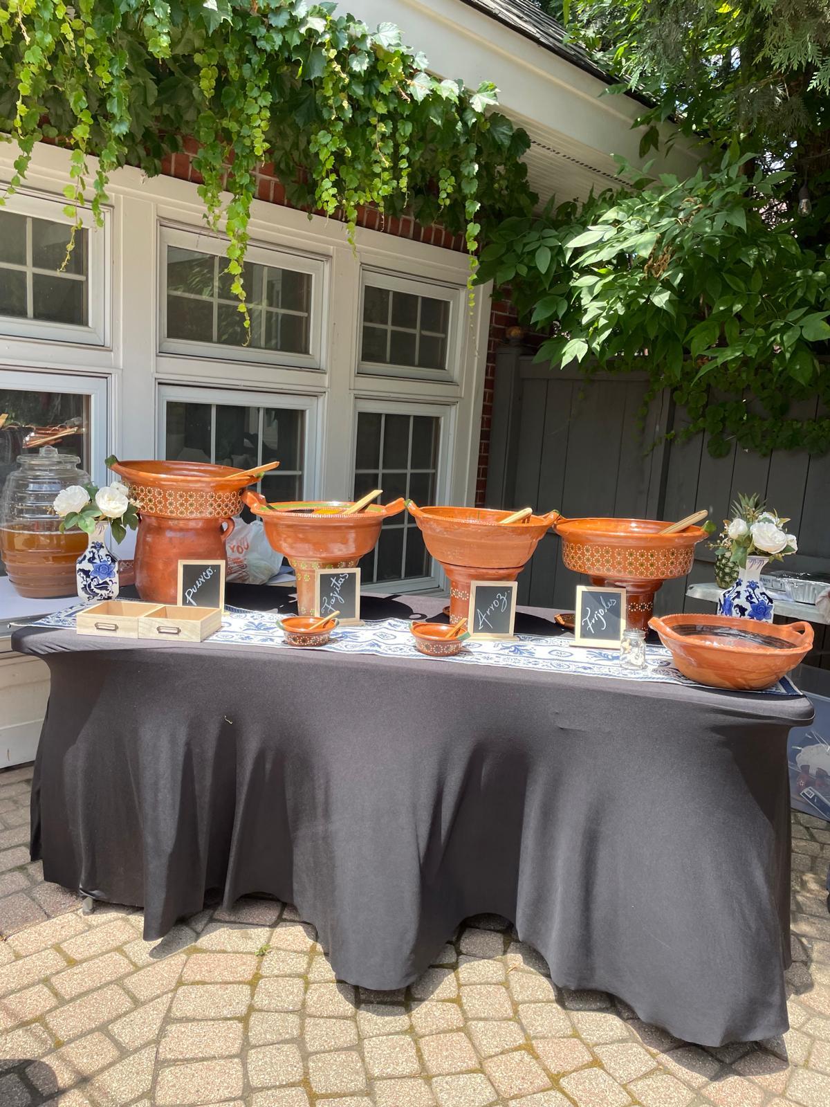 Professional catering service setup for large event