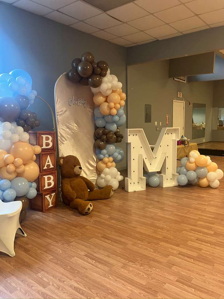Baby shower outdoor setup