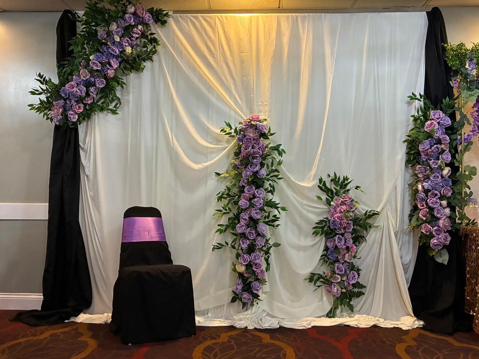 Statement backdrop for milestone celebration
