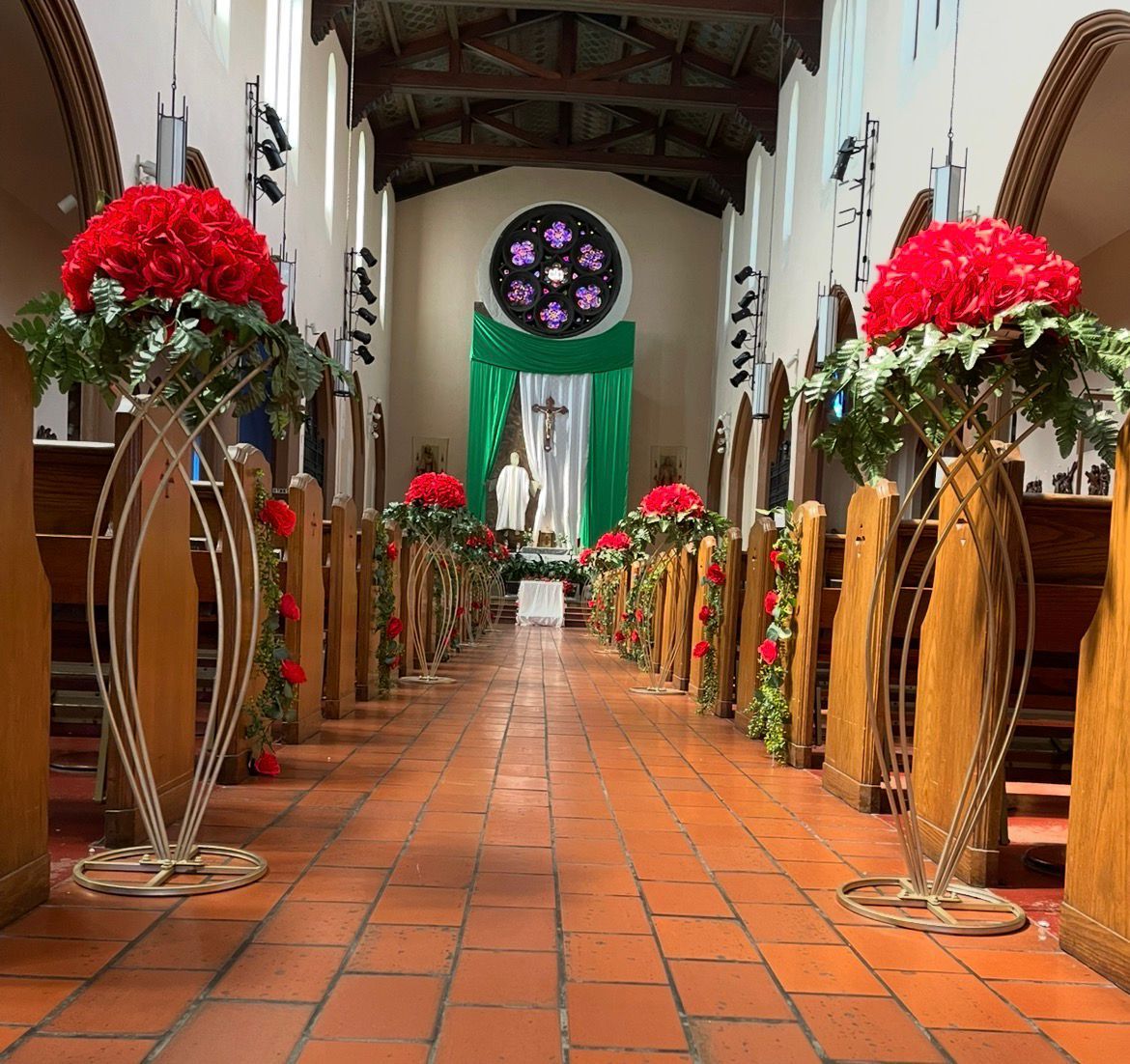 Elegant baptism celebration setup