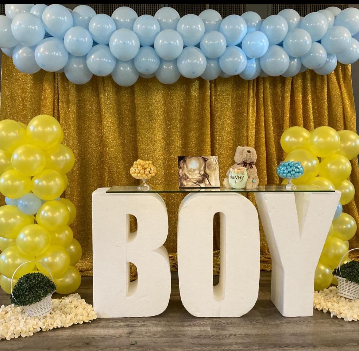 It's a Boy baby shower setup