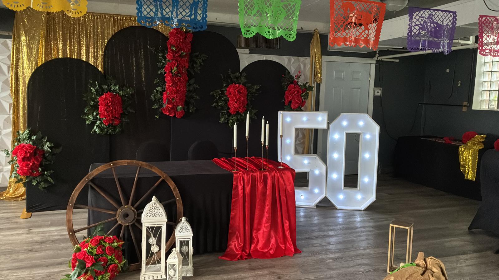 Birthday party marquee numbers