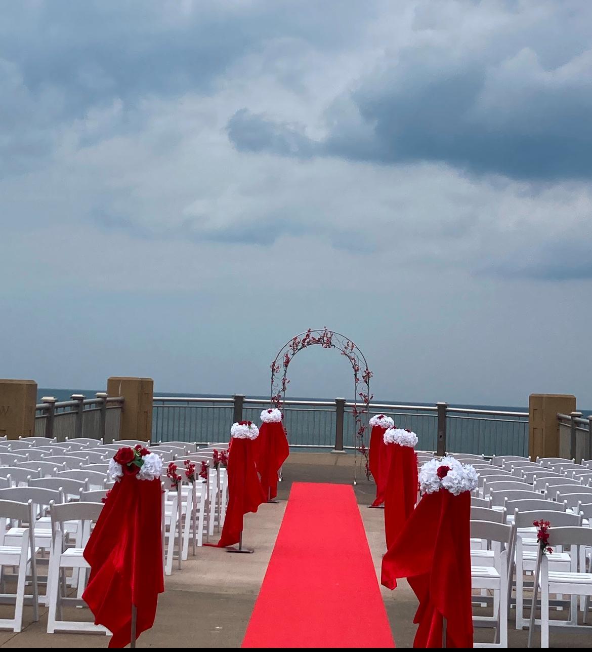 Outdoor beach wedding proposal
